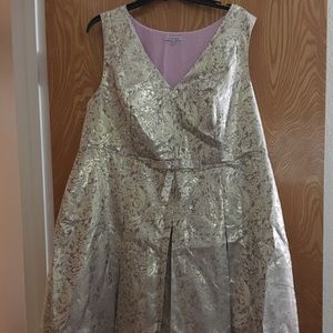 Lace & Mesh Metallic Gold and Pink Dress 2x NWT